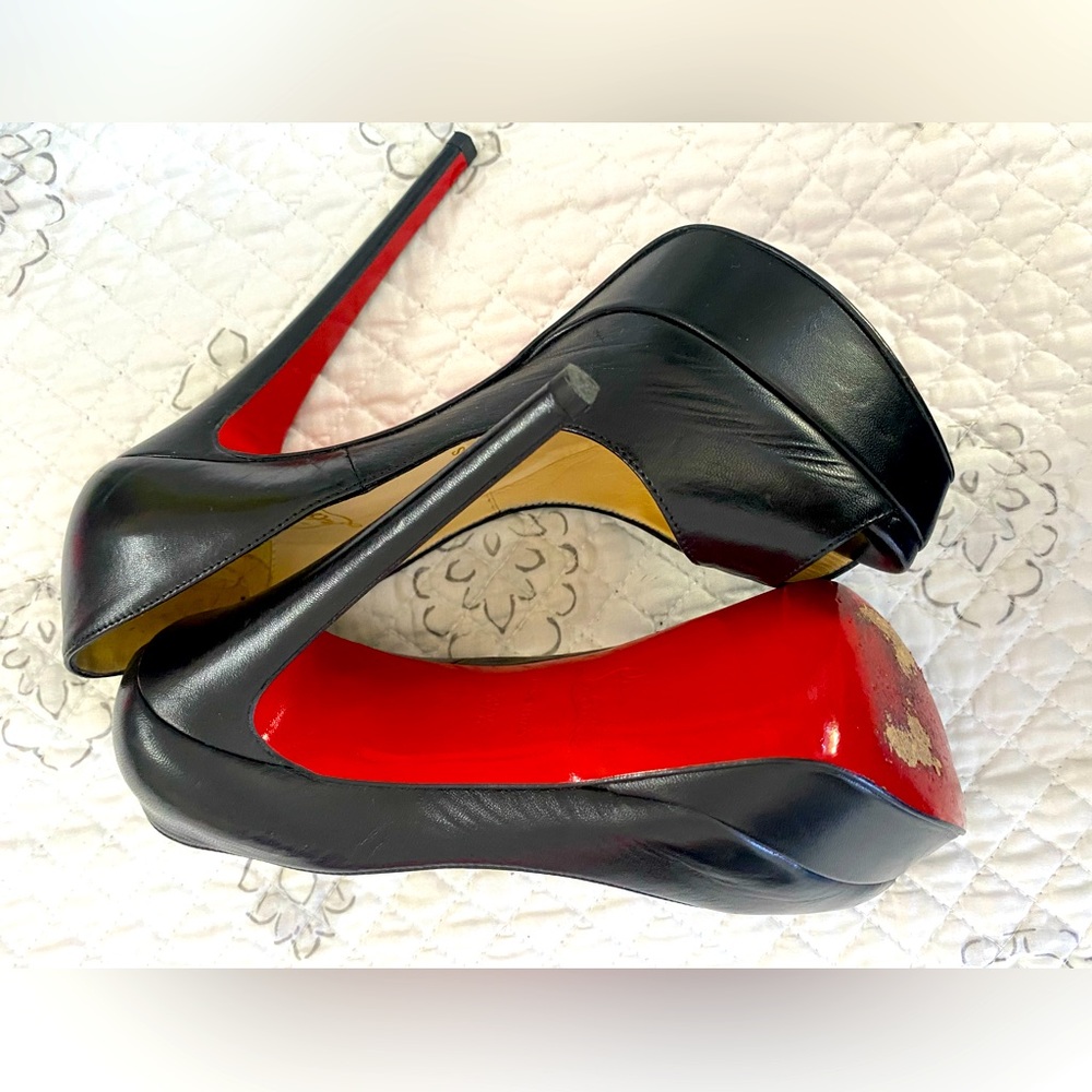 Christian Louboutin Black and Red Platform Heels